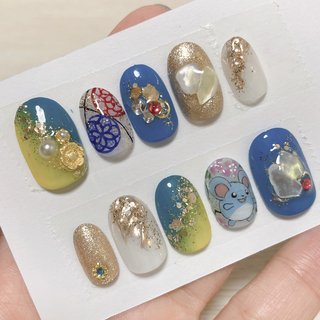 成人式/ハンド/フラワー/ミラー/和柄 - Lunaria nailのネイル