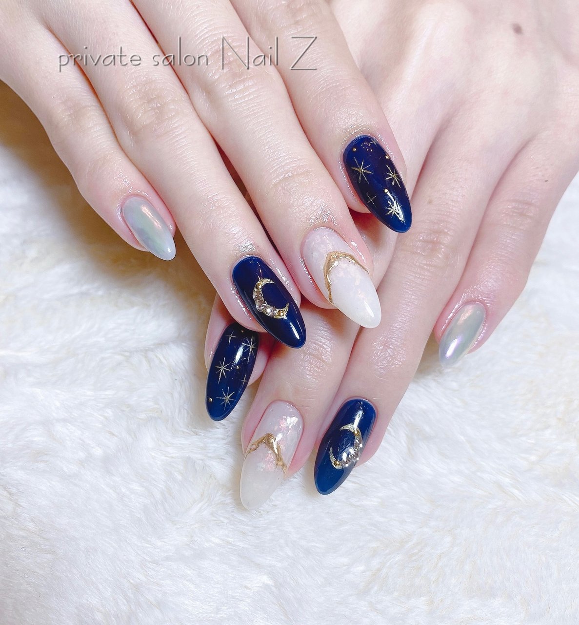 ハンド 星 ギャラクシー ロング ホワイト Nail Z ネイルジー のネイルデザイン No ネイルブック