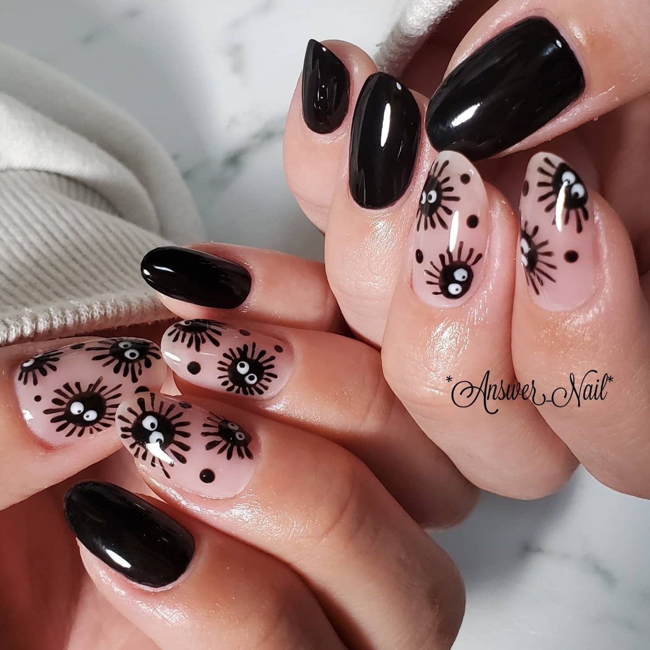 ワンカラー キャラクター ブラック Answer Nailのネイルデザイン No ネイルブック