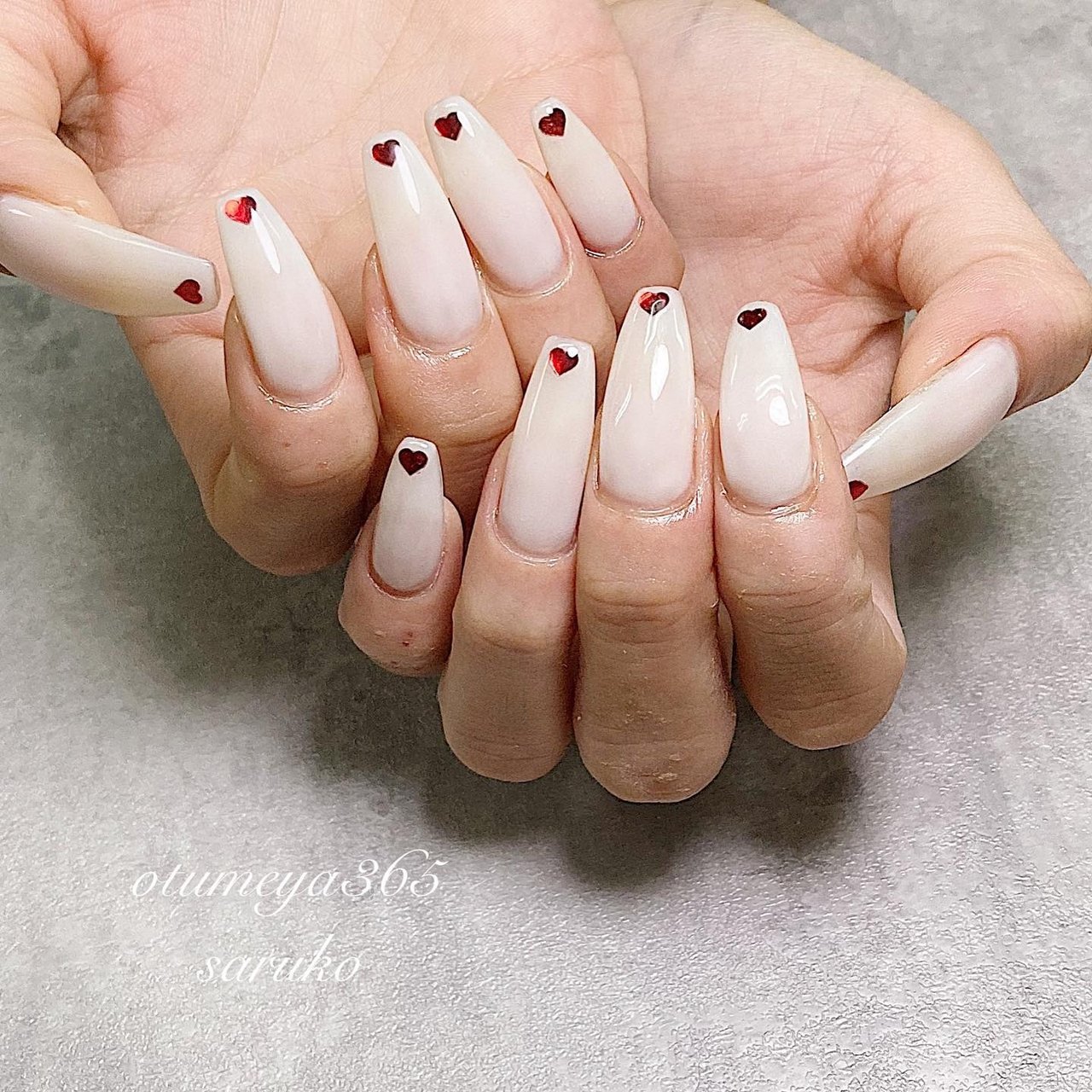 冬 オールシーズン バレンタイン ハンド シンプル おつめや 365 さるこのネイルデザイン No ネイルブック