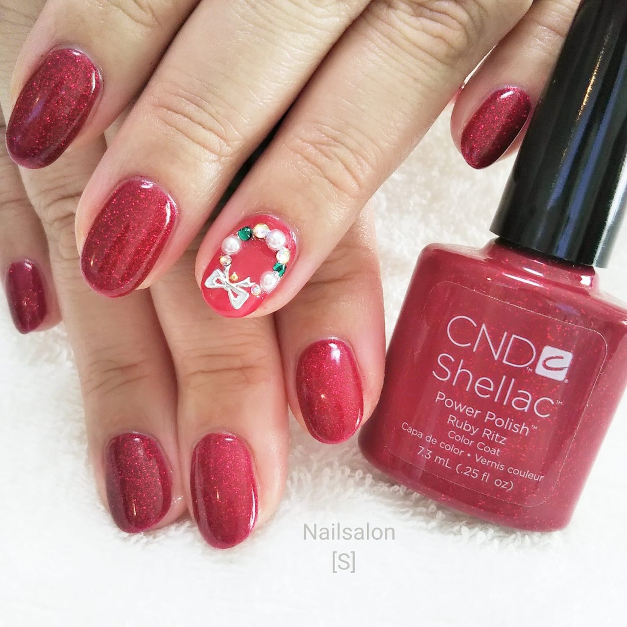 冬 クリスマス ハンド シンプル ワンカラー シェラックネイル専門店 S のネイルデザイン No ネイルブック