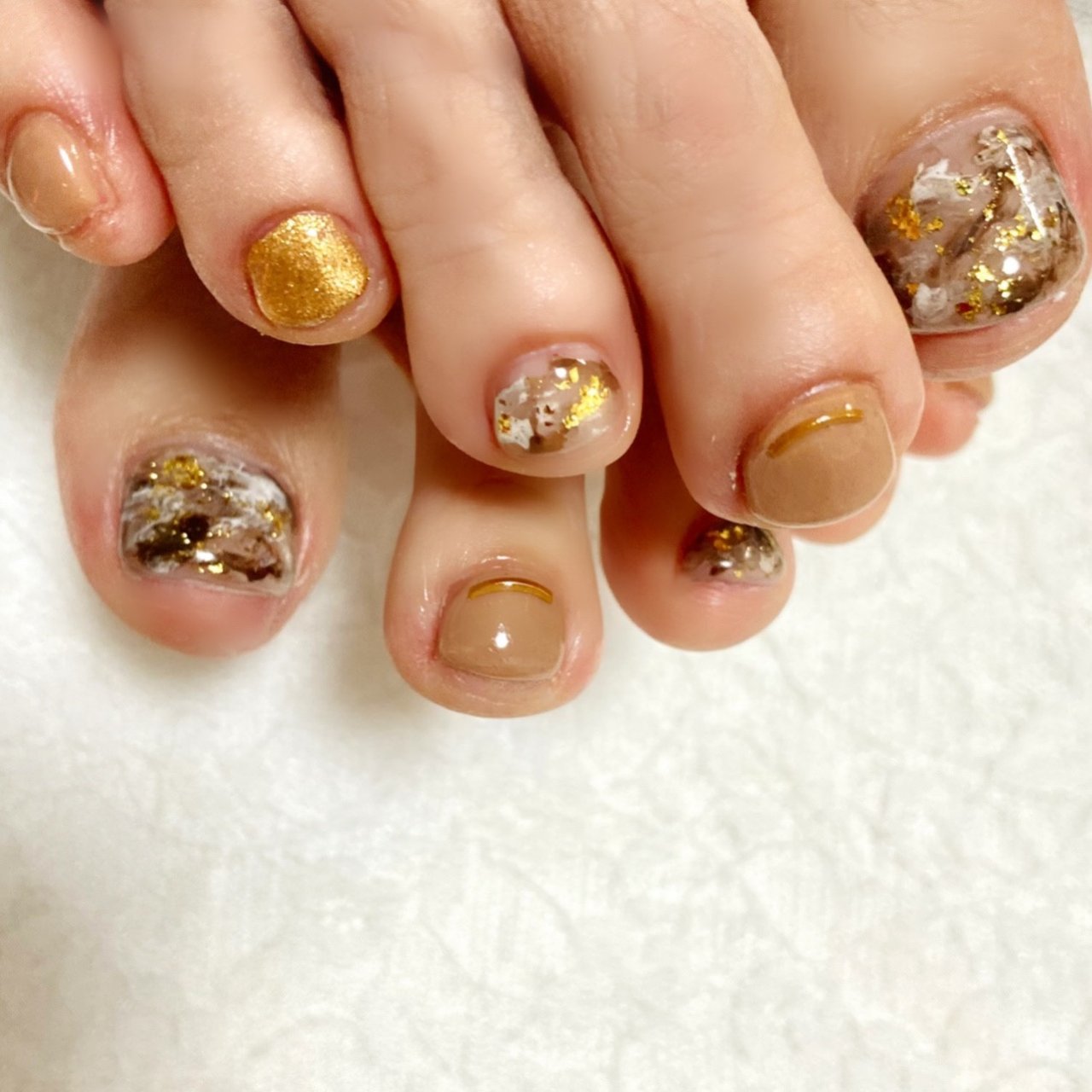 秋 冬 フット ラメ タイダイ Moco Nailのネイルデザイン No ネイルブック