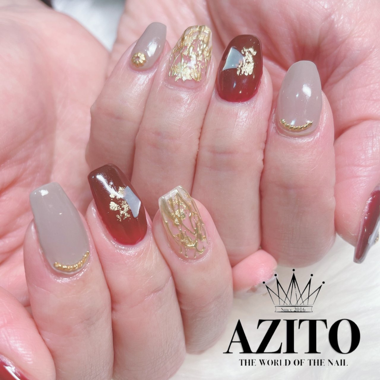 冬 お正月 成人式 ハンド シンプル Azito Nailのネイルデザイン No ネイルブック