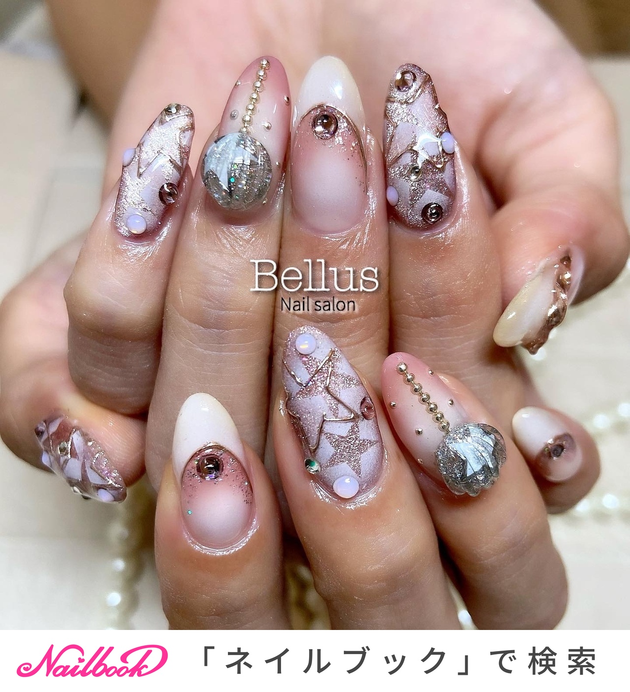 クリスマス くりぬき マグネットのネイルデザイン ネイルブック