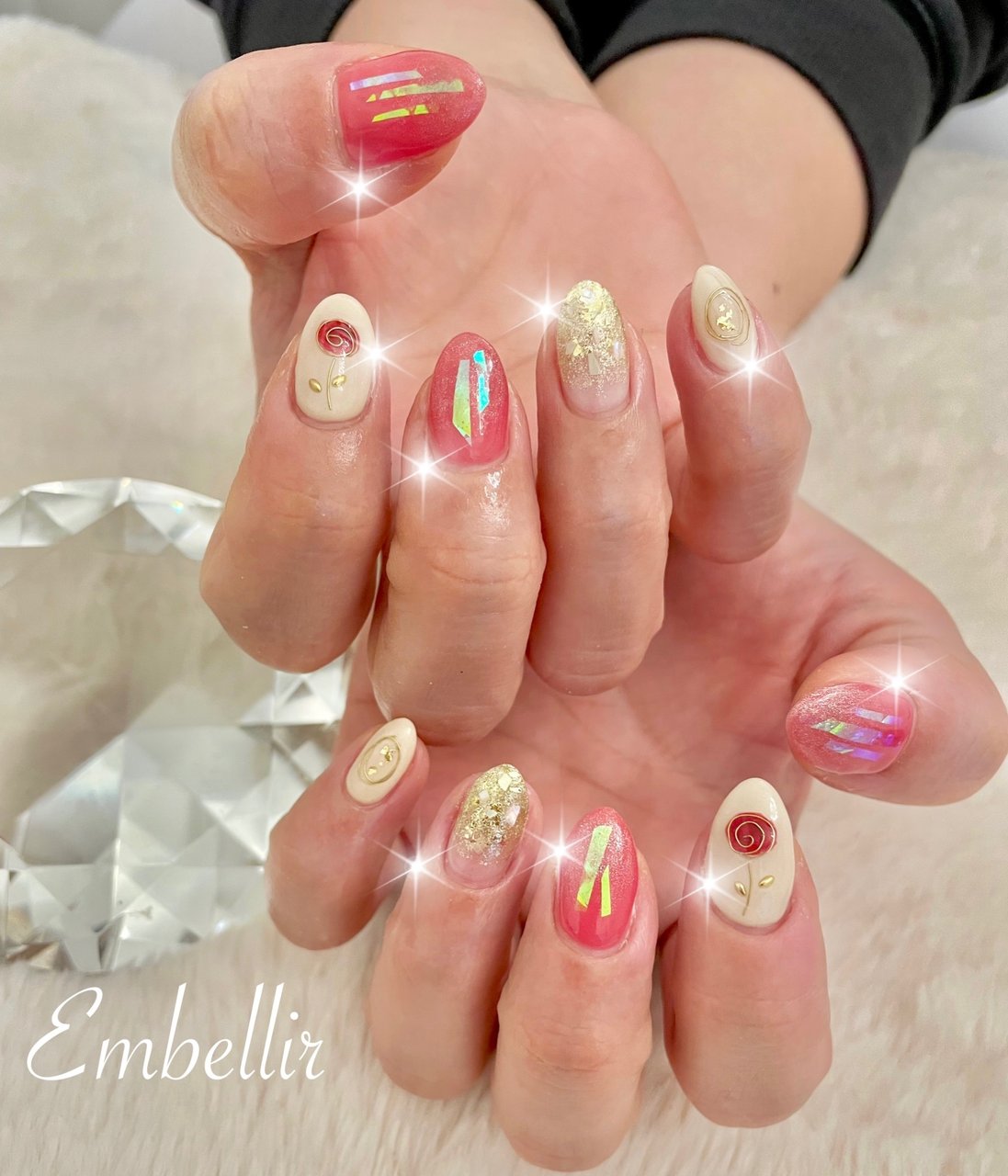 春 オールシーズン ハンド フラワー ミディアム Nozomi Embellir のネイルデザイン No ネイルブック