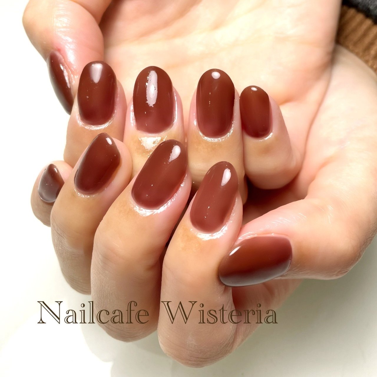 シンプル/ワンカラー/シースルー/ブラウン - nailcafewisteriaのネイル