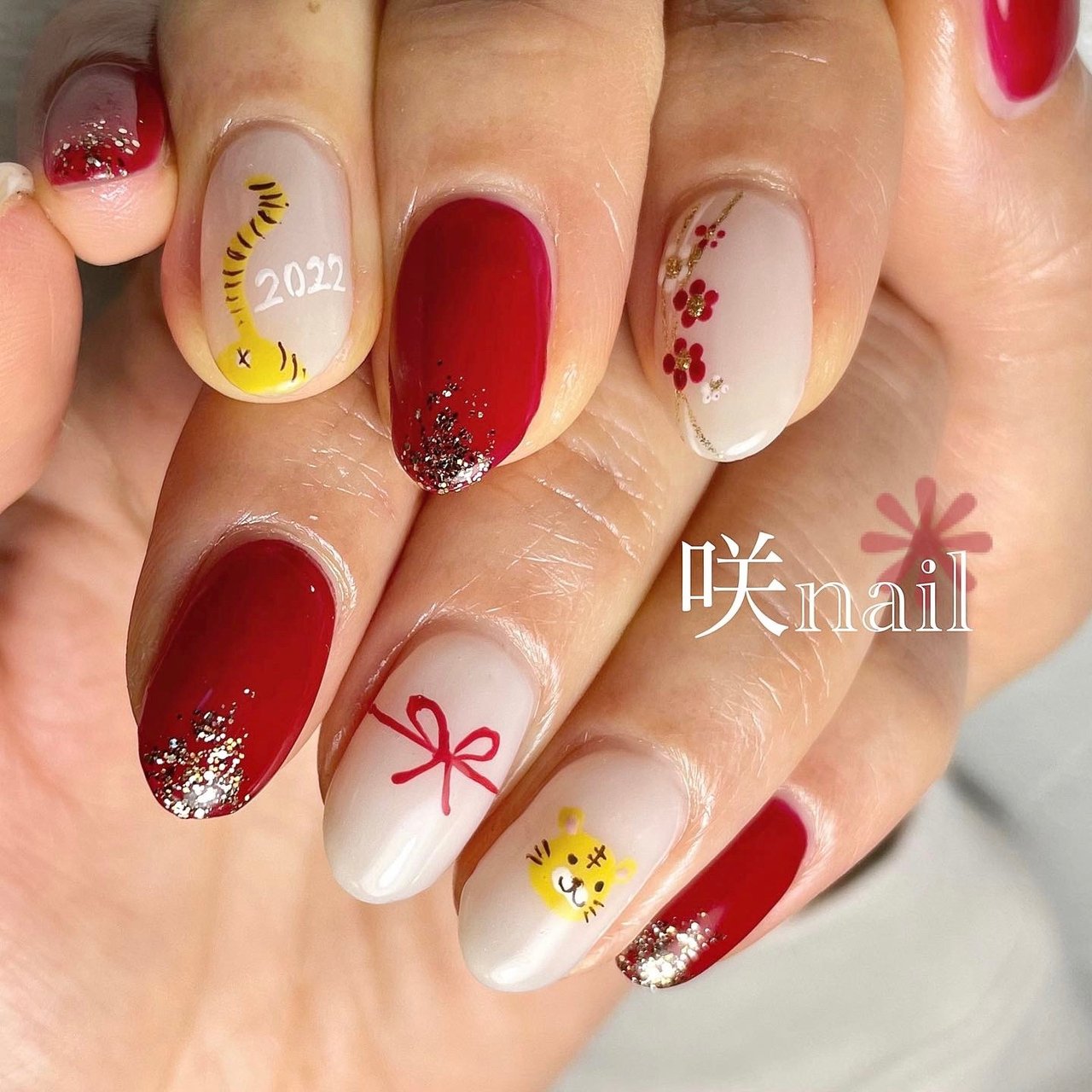 お正月 成人式 デート 女子会 ハンド 咲nail サキネイル のネイルデザイン No ネイルブック