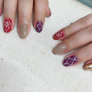クリスマス エスニックのネイルデザイン ネイルブック