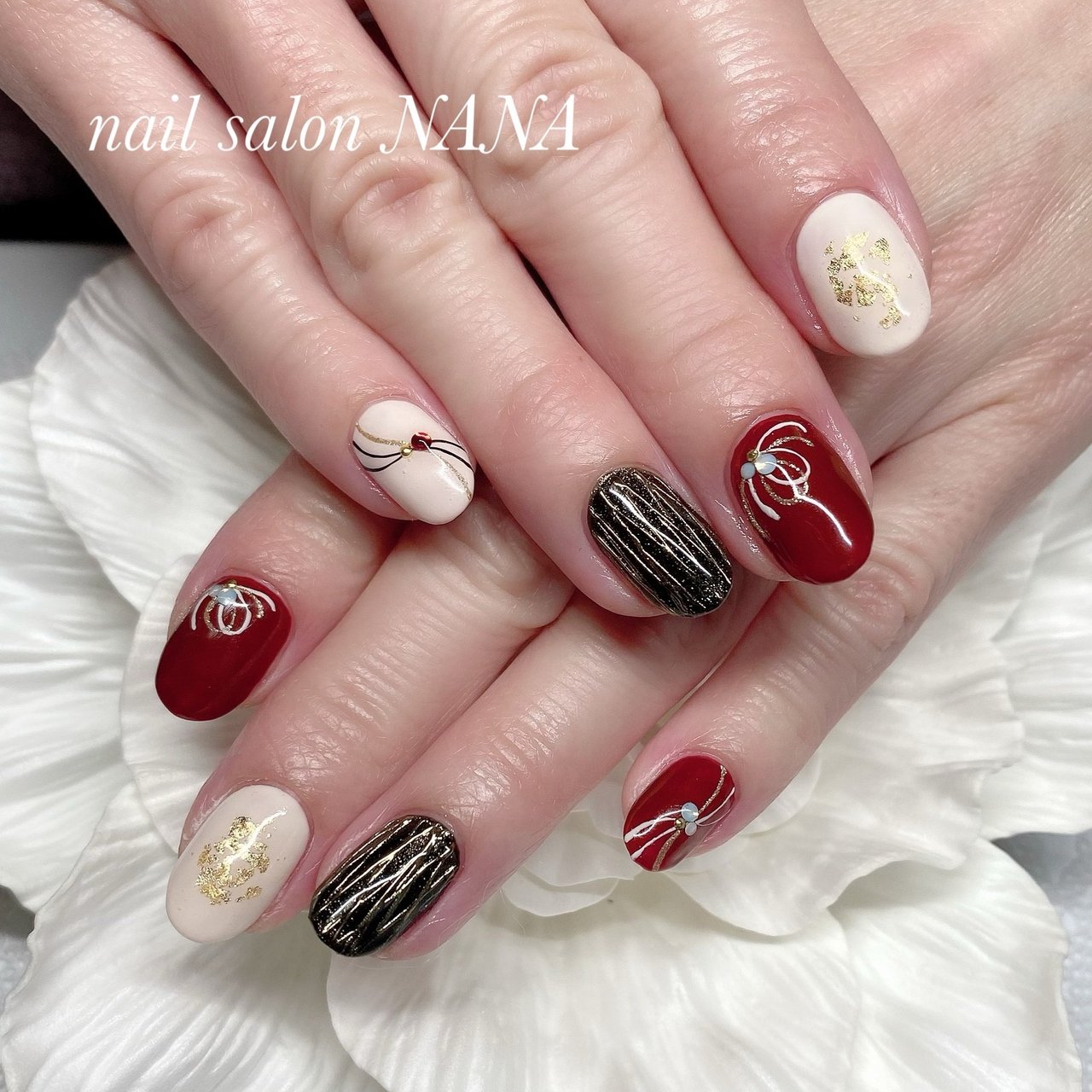 冬 お正月 成人式 ハンド シンプル Nail Salon Nanaのネイルデザイン No ネイルブック