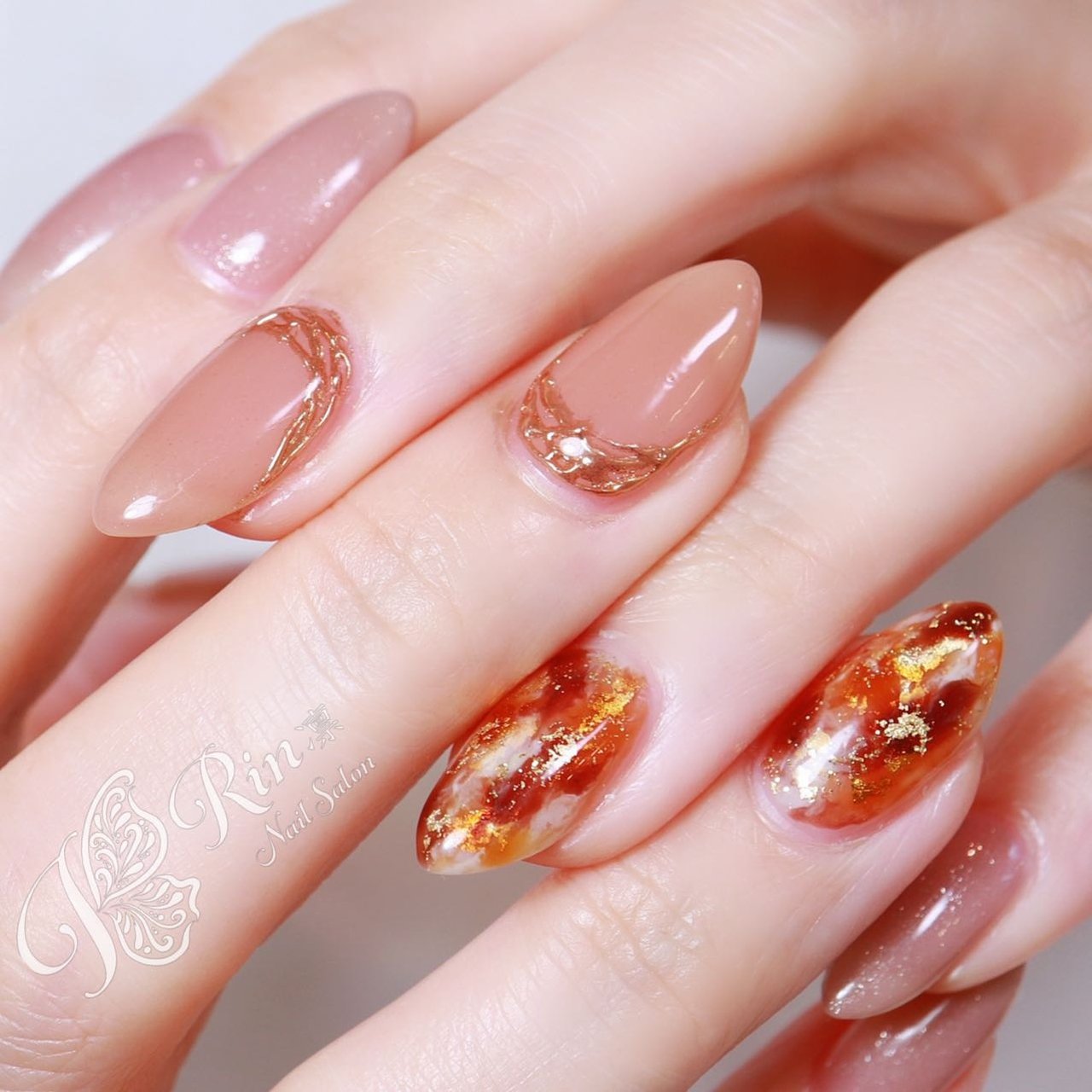 秋 冬 オフィス 女子会 ハンド Rin Nailのネイルデザイン No ネイルブック