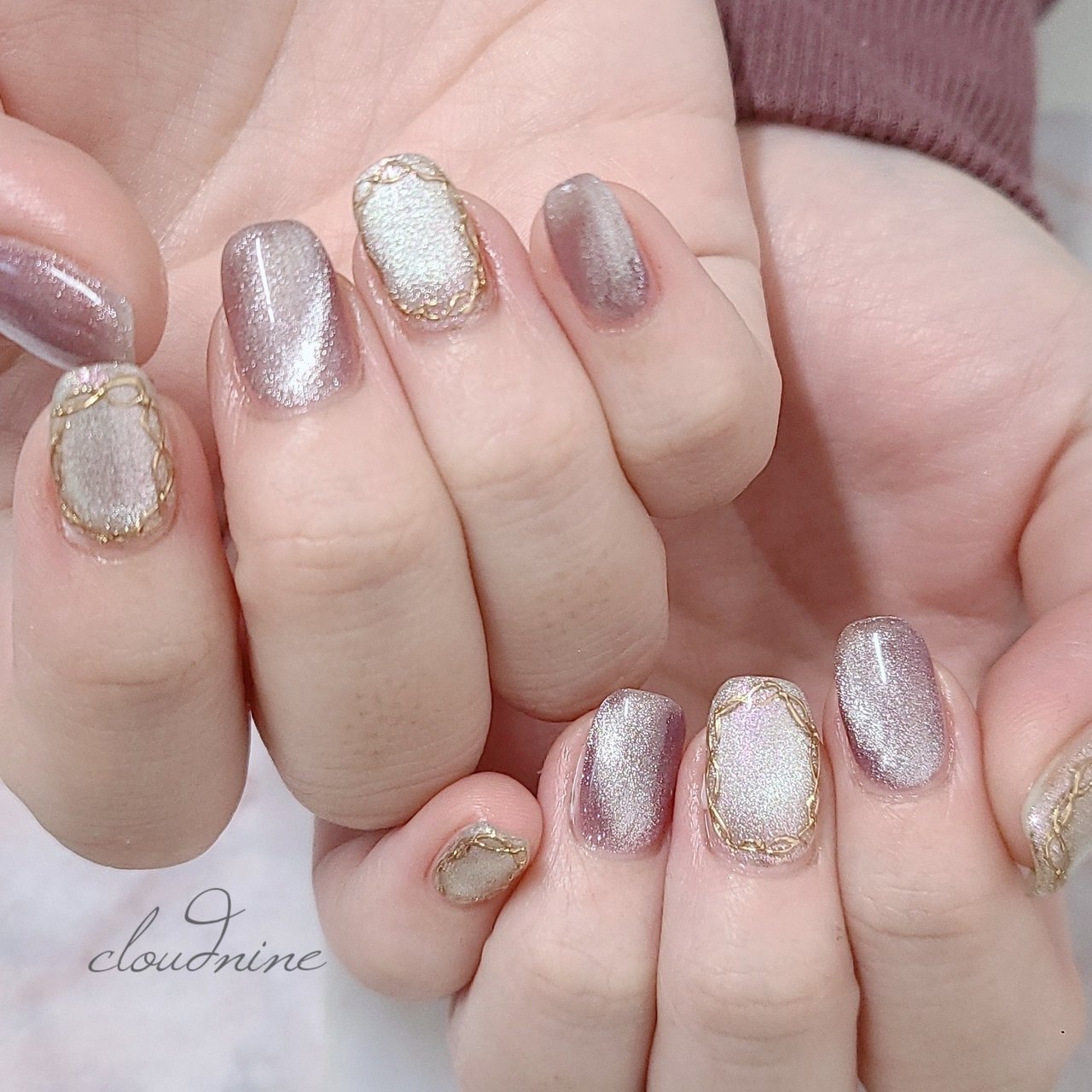 冬 ハンド マグネット ミラー ミディアム Cloudnineのネイルデザイン No ネイルブック