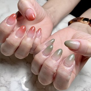 朱色のネイルデザイン ネイルブック