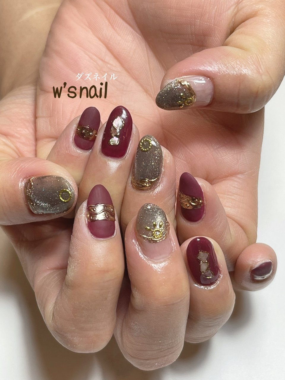 冬 オールシーズン ハンド マグネット ミラー W S Nailダズネイルのネイルデザイン No ネイルブック