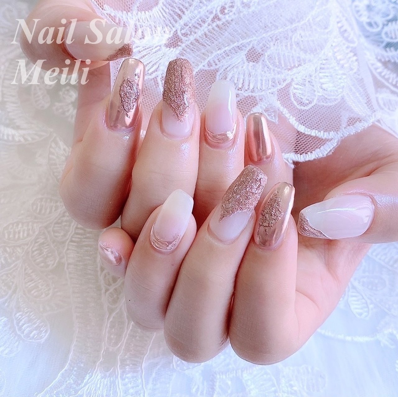 オールシーズン ハンド ミディアム ホワイト ジェルネイル Nail Salon Meili 埼玉日進のネイルデザイン No ネイルブック