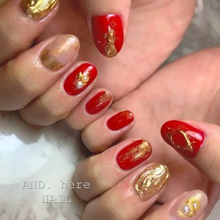 成人式 赤のネイルデザイン ネイルブック