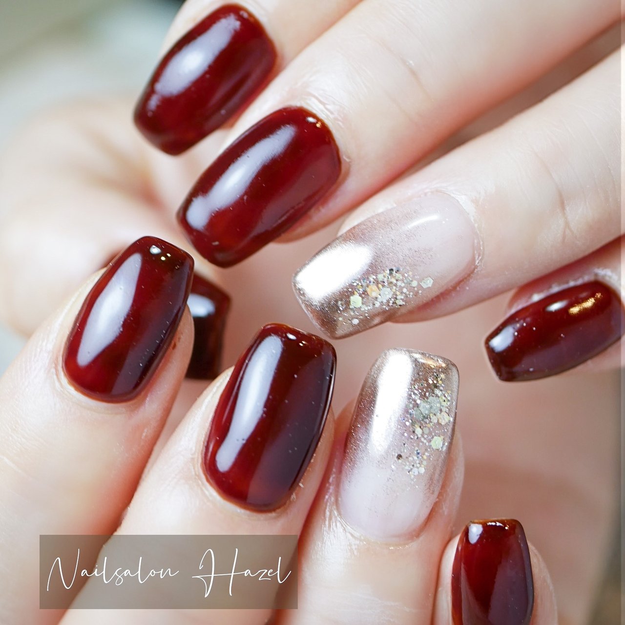 秋 冬 ハンド シンプル グラデーション Nailsalon Hazelのネイルデザイン No ネイルブック