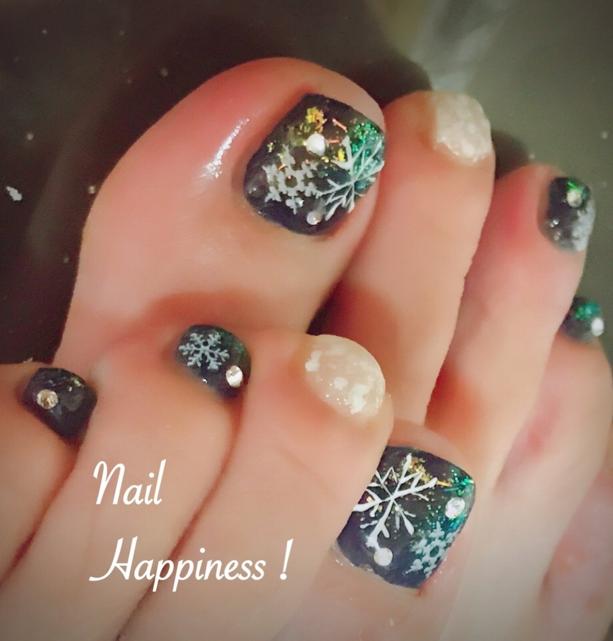 冬 オールシーズン フット ラメ ワンカラー Nail Happiness ネイルハピネス ささきまきのネイルデザイン No ネイルブック
