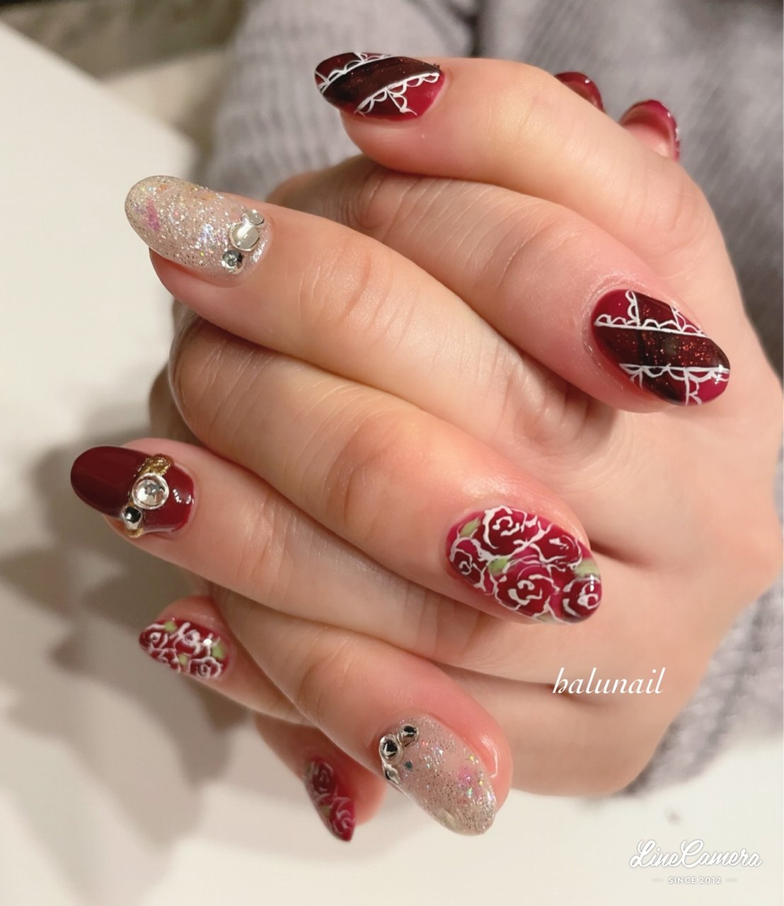 オールシーズン クリスマス ブライダル パーティー ハンド Halu Nailのネイルデザイン No ネイルブック