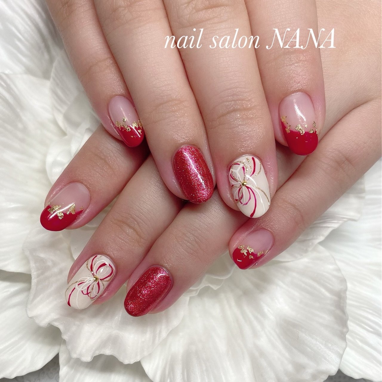 冬 お正月 成人式 ハンド フレンチ Nail Salon Nanaのネイルデザイン No ネイルブック