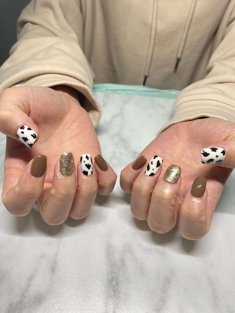 冬 ハンド ブラウン Navyのネイルデザイン No ネイルブック