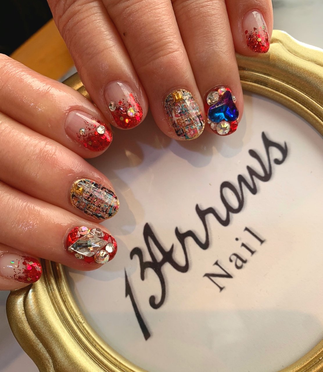冬 お正月 成人式 バレンタイン ハンド 13arrows Nailのネイルデザイン No ネイルブック