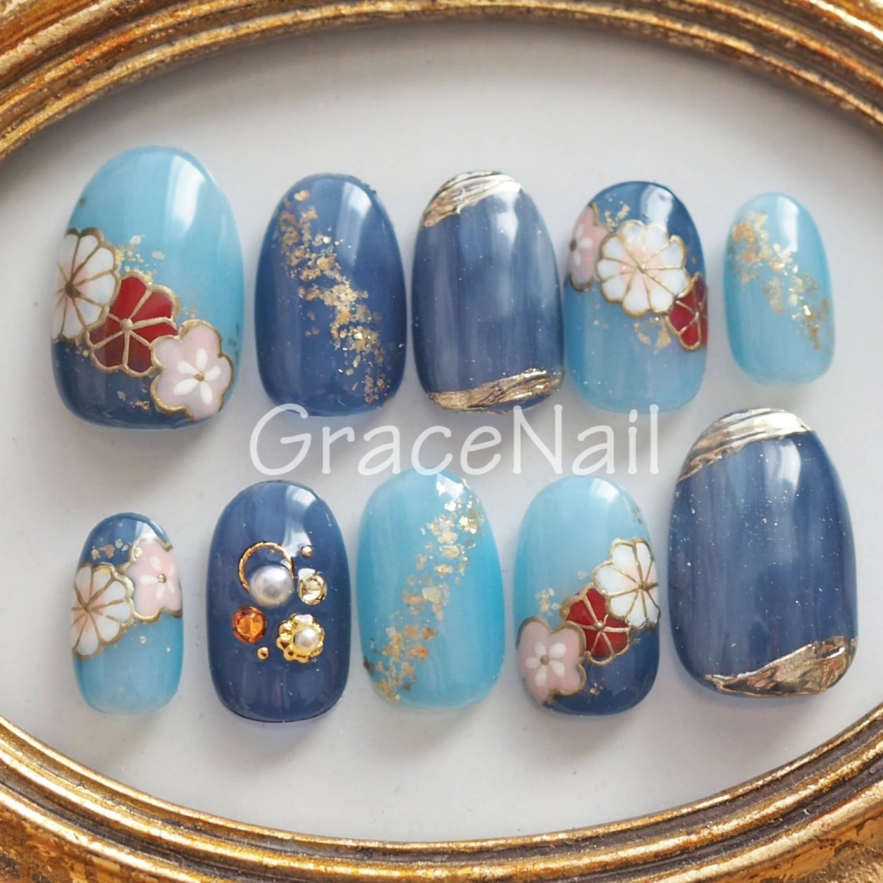 お正月 成人式 卒業式 ハンド フラワー Gracenailのネイルデザイン No ネイルブック