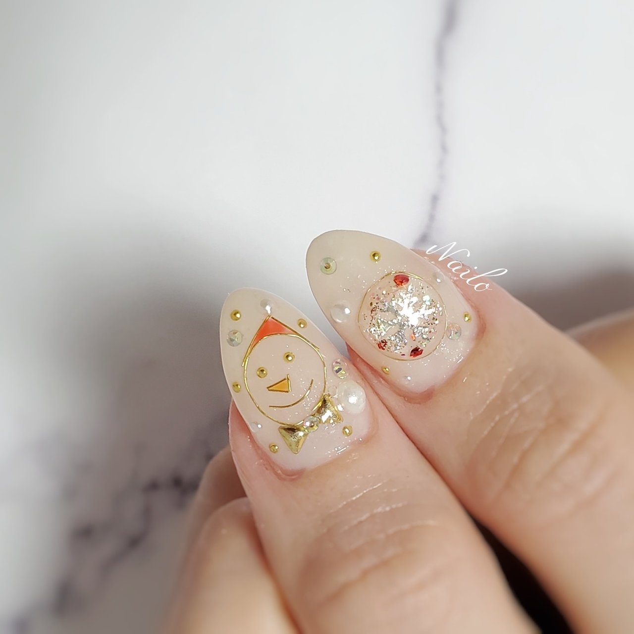 冬 クリスマス パーティー デート フレンチ Nailsalon Nailoのネイルデザイン No ネイルブック