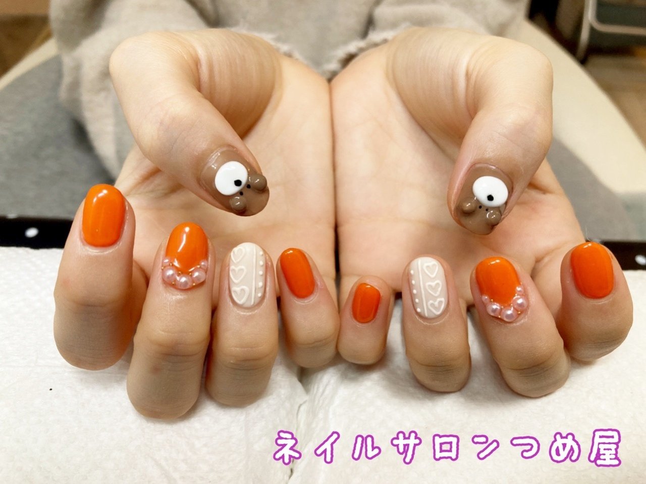 冬 ハンド アニマル柄 キャラクター ニット 津田沼ネイルサロンつめ屋のネイルデザイン No ネイルブック