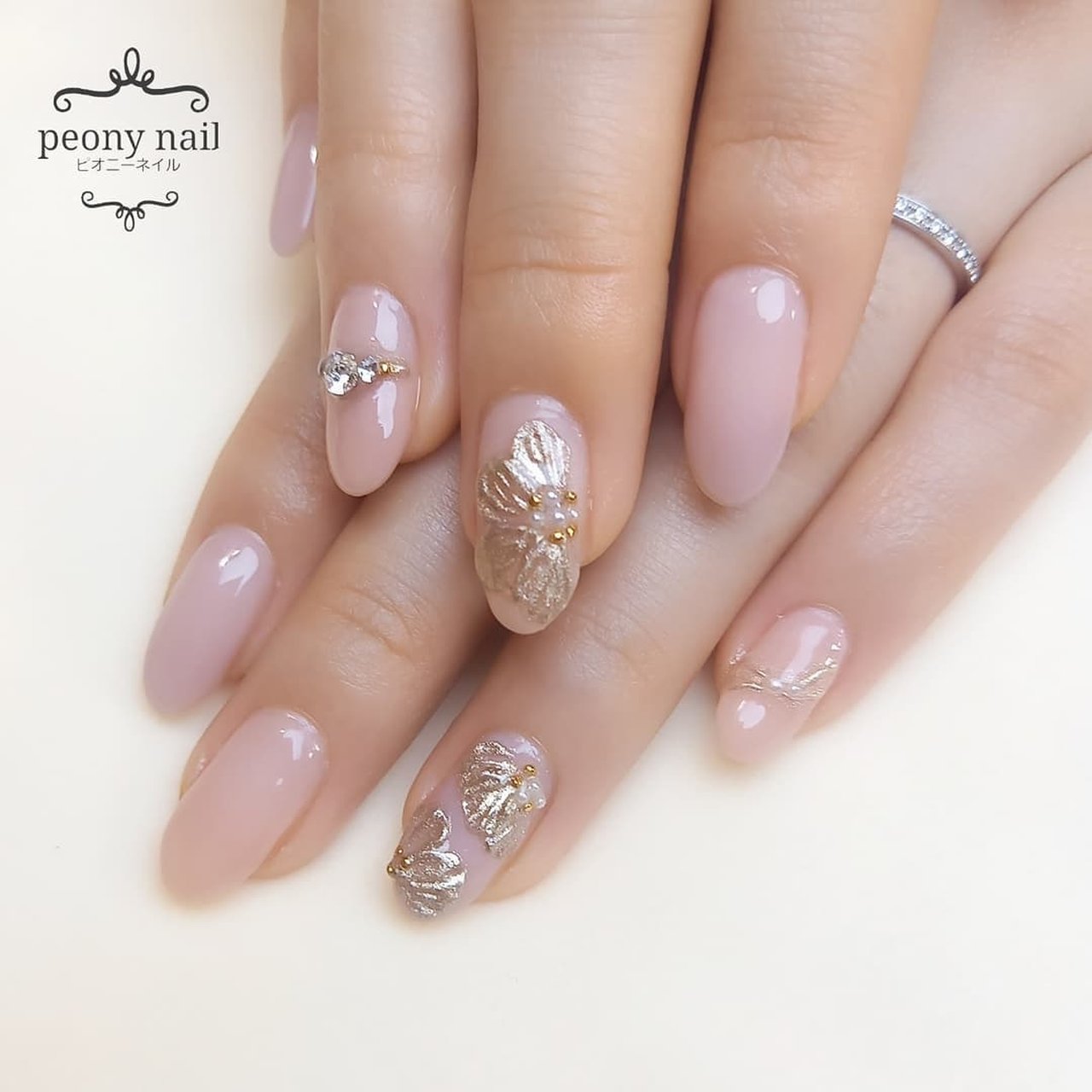 オールシーズン オフィス ブライダル パーティー ハンド Peony Nail ピオニーネイル横浜のネイルデザイン No ネイル ブック