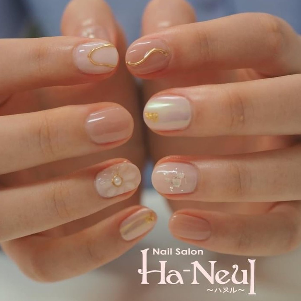 オールシーズン 成人式 ハンド シンプル フラワー Nailsalon Ha Neulのネイルデザイン No ネイルブック