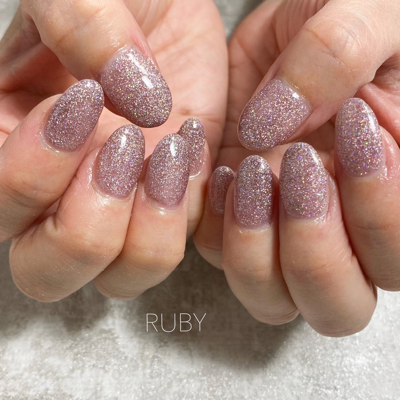 冬 ハンド ラメ ワンカラー ロング Ruby Nail07のネイルデザイン No ネイルブック