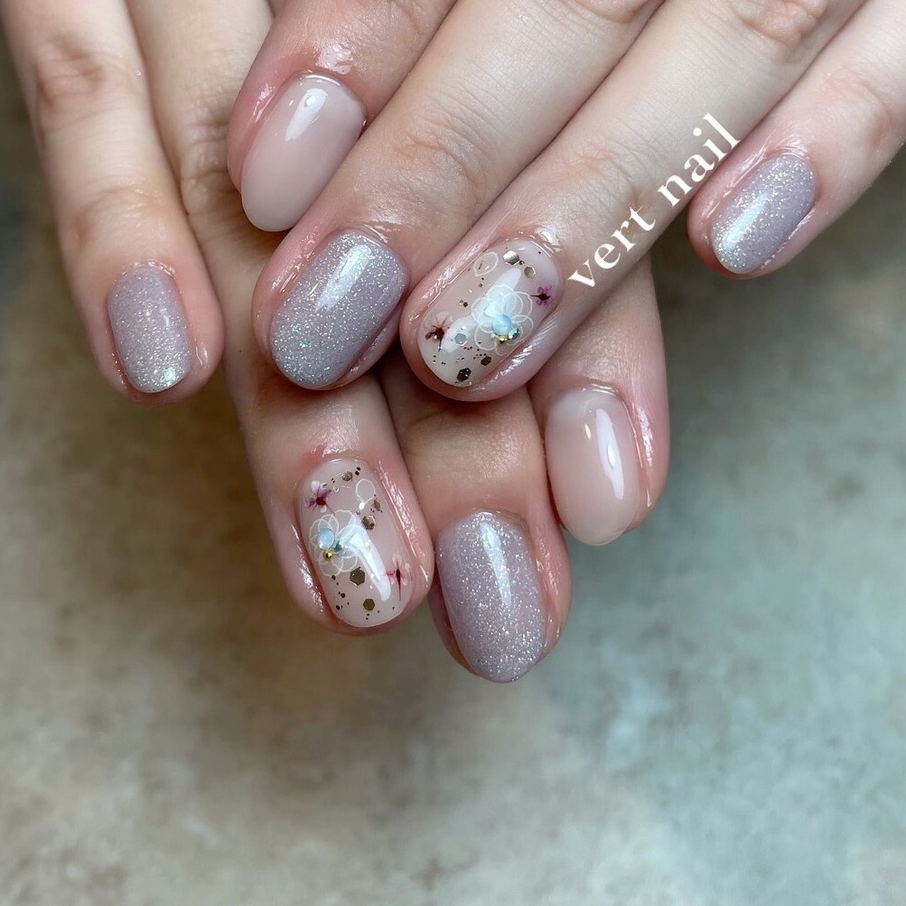 オールシーズン オフィス パーティー デート ハンド Vert Nailのネイルデザイン No ネイルブック