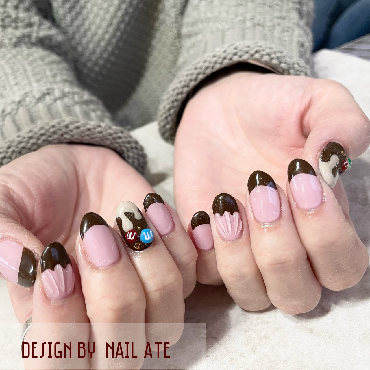 オールシーズン バレンタイン フレンチ 変形フレンチ ワンカラー Ateのネイルデザイン No ネイルブック