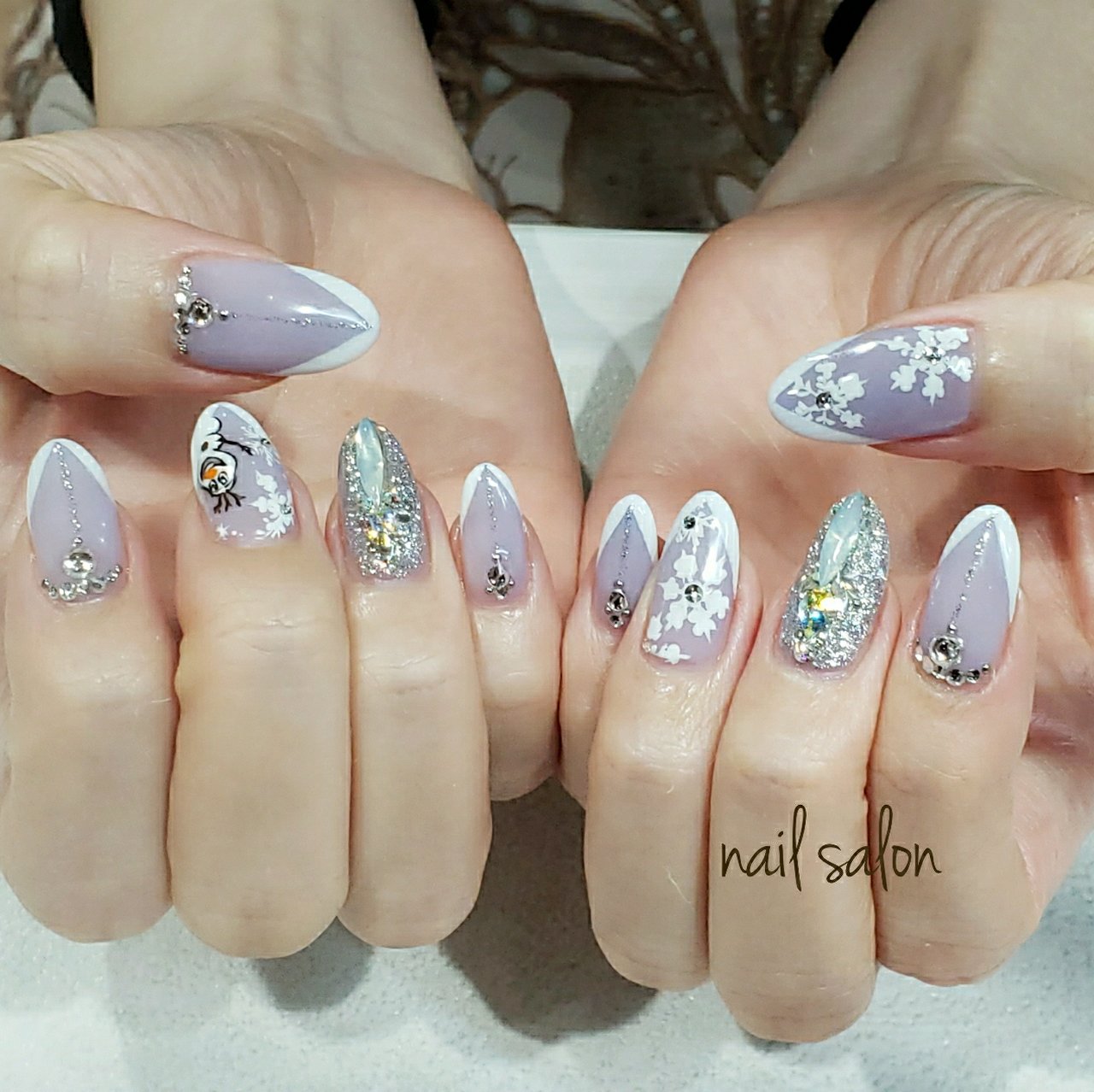 冬 デート 女子会 ハンド 変形フレンチ Nail Salon Dioのネイルデザイン No ネイルブック