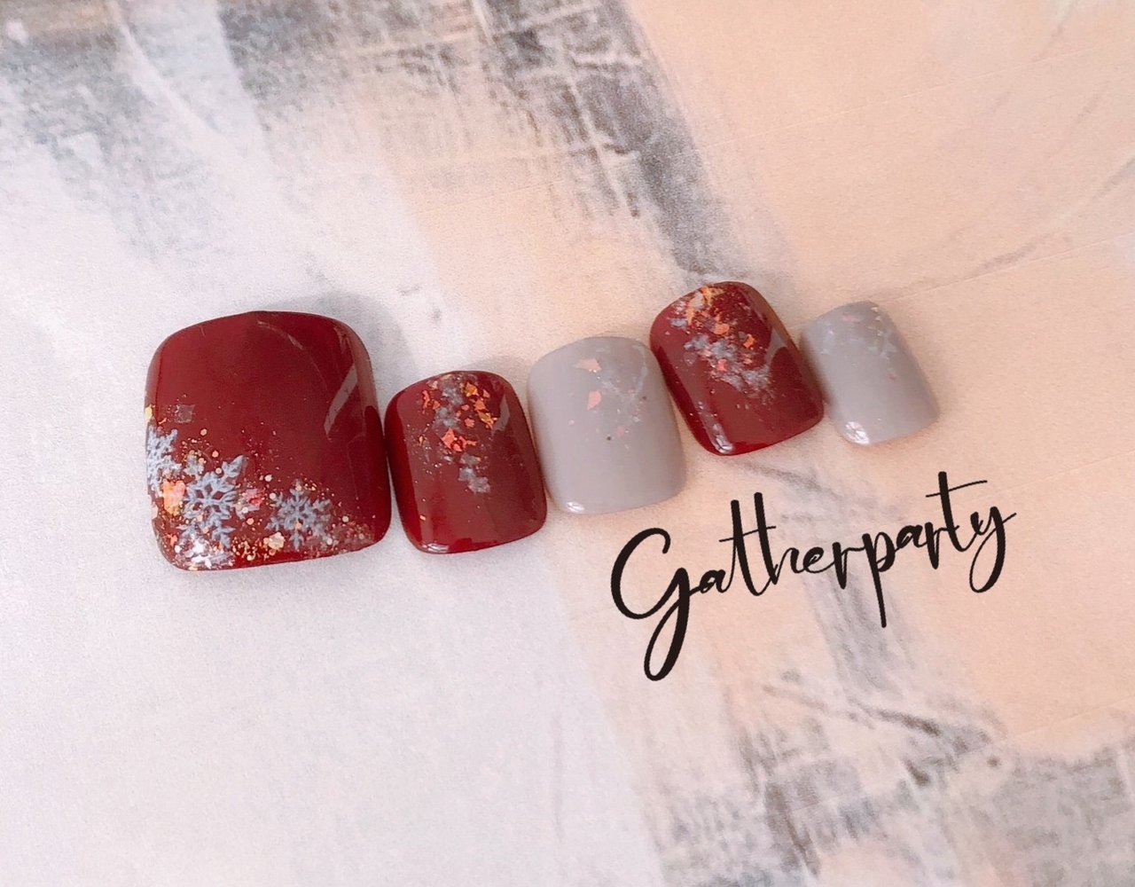 冬 オールシーズン お正月 フット シンプル Gatherpartyのネイルデザイン No ネイルブック