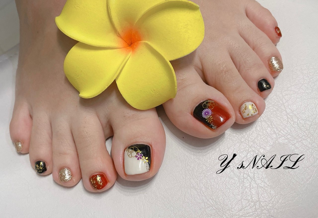 お正月 フット ジェルネイル お客様 Y S Nailのネイルデザイン No ネイルブック