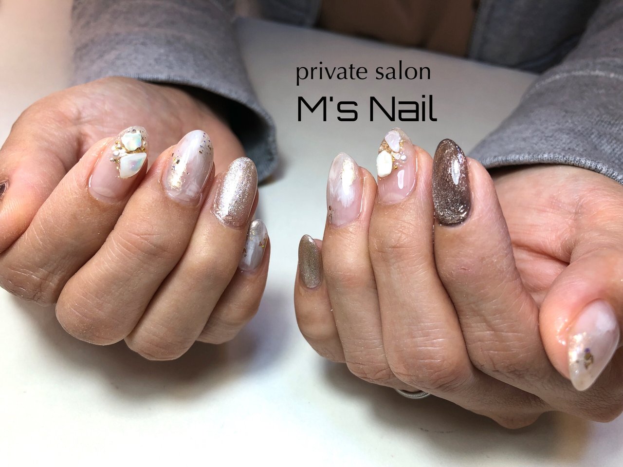 秋 冬 ハンド ニュアンス マグネット M S Nailのネイルデザイン No ネイルブック