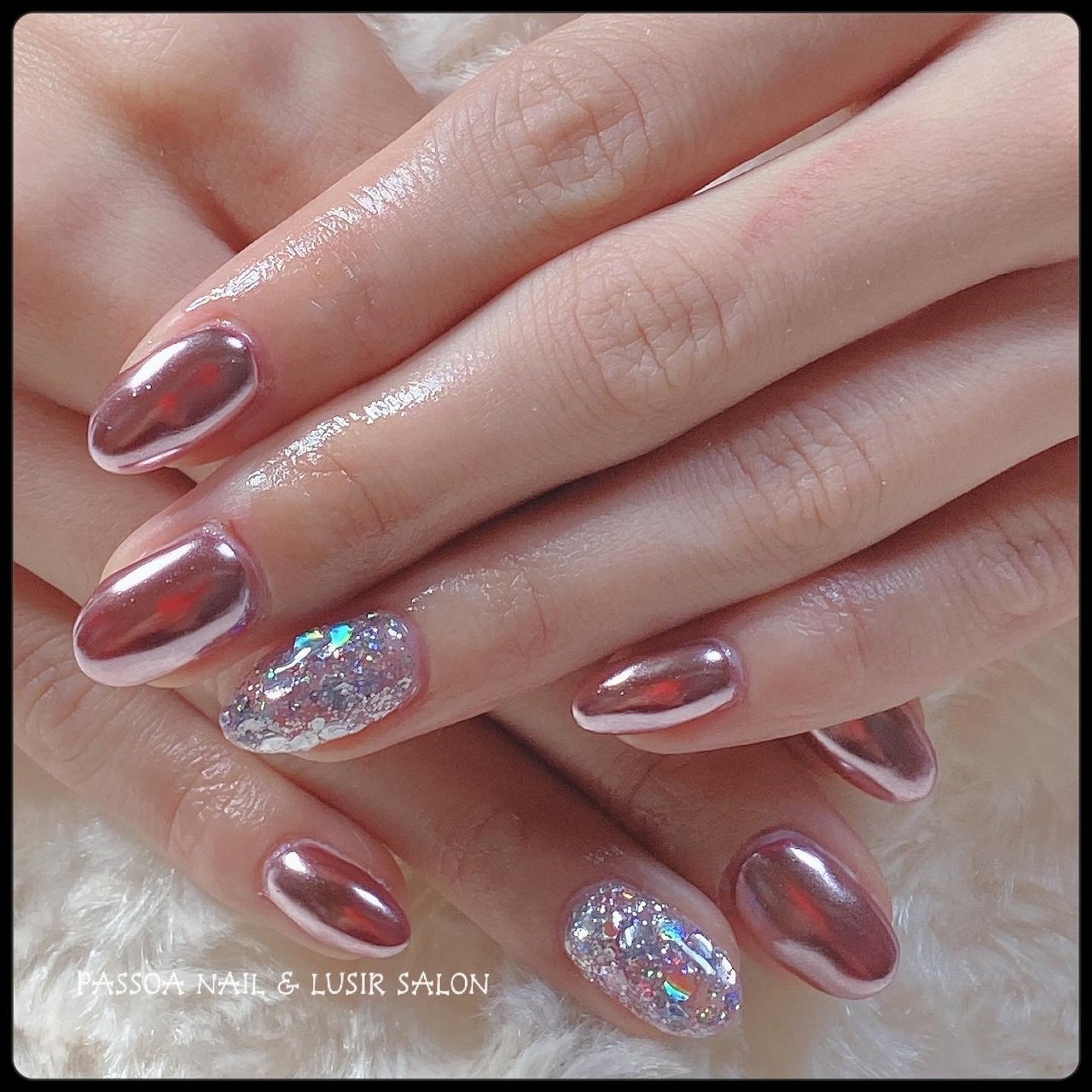 オールシーズン シンプル ラメ ミラー ショート Passoa Nailのネイルデザイン No ネイルブック