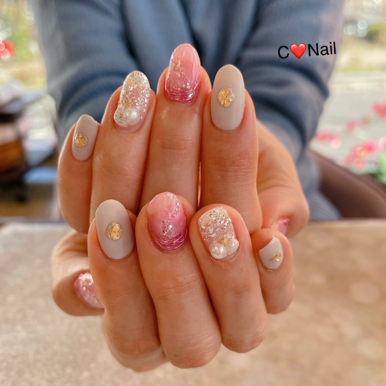 冬 オールシーズン ハンド ラメ 大理石 Chieのネイルデザイン No ネイルブック