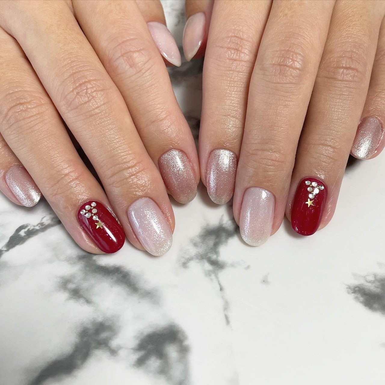 冬 クリスマス パーティー デート ビジュー Nailsalon Almaのネイルデザイン No ネイルブック
