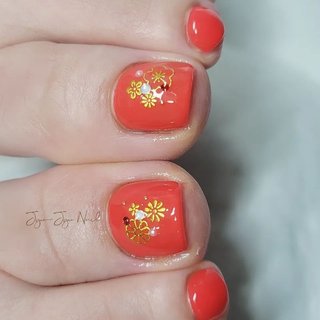 朱色のネイルデザイン ネイルブック