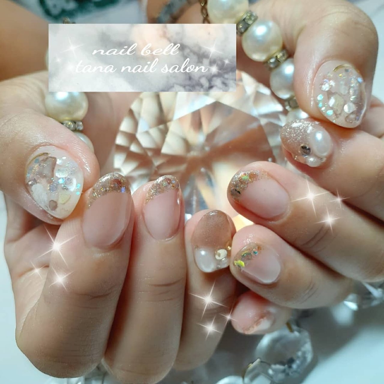 旅行 デート ハンド フレンチ ビジュー さいとうりなのネイルデザイン No ネイルブック