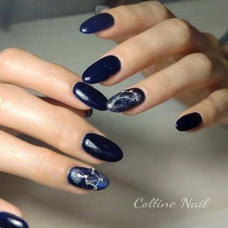 星 ネイビーのネイルデザイン ネイルブック