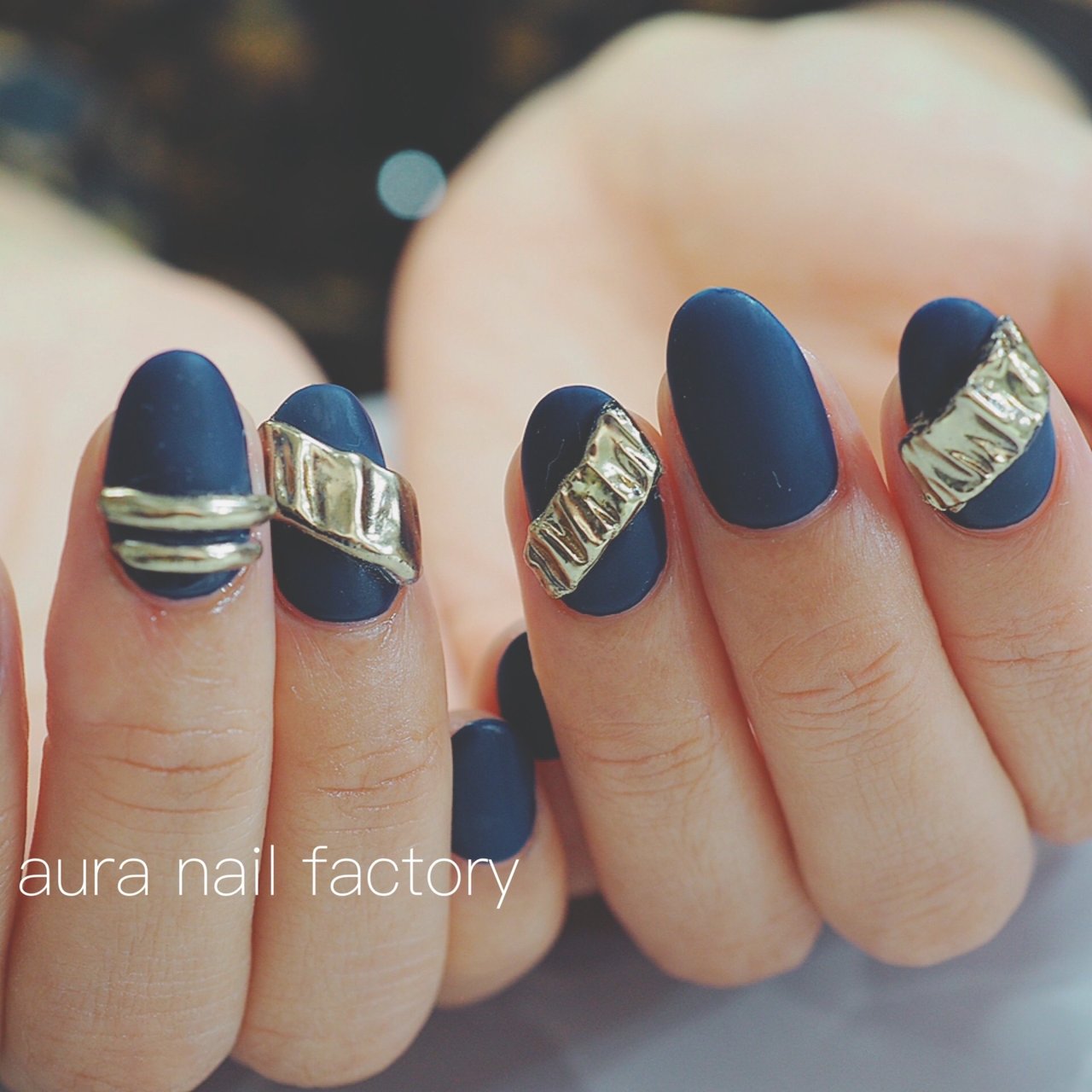オールシーズン オフィス パーティー 女子会 ハンド Aura Nail Factoryのネイルデザイン No ネイルブック