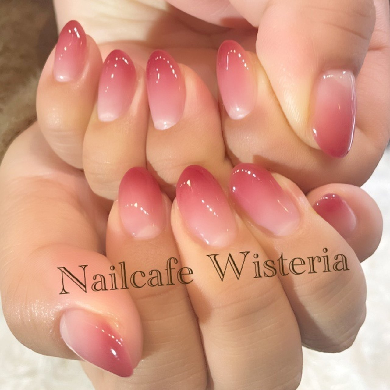 シンプル グラデーション クリア ピンク ボルドー Nailcafewisteriaのネイルデザイン No ネイルブック