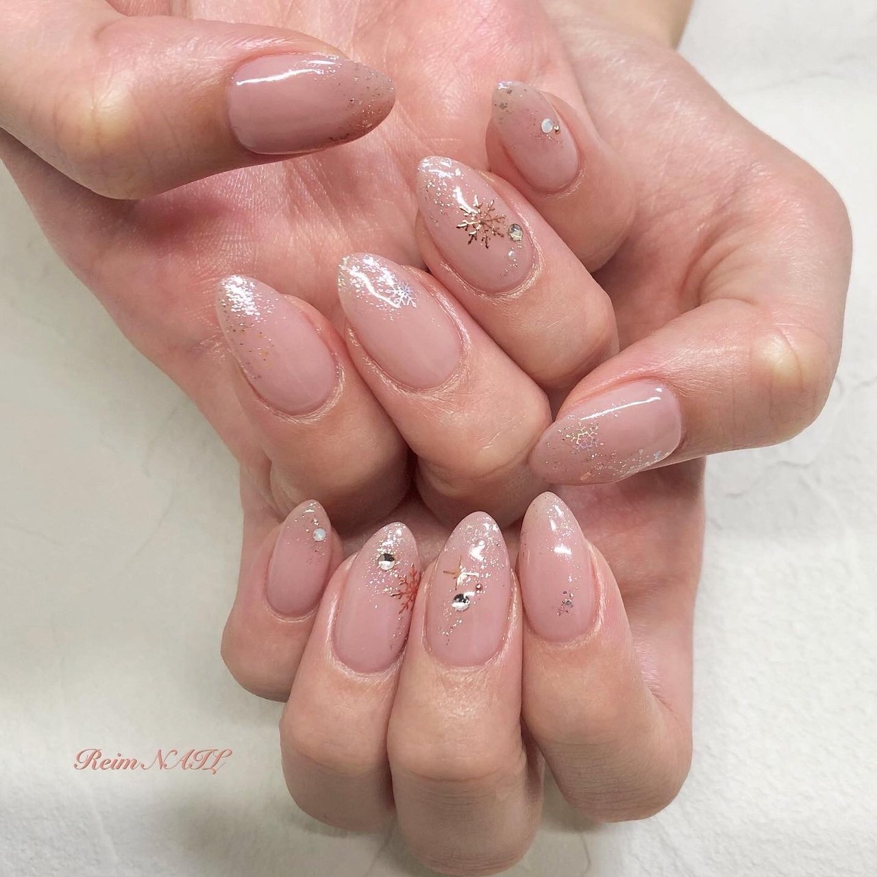 冬 オフィス ハンド シンプル ラメ Reimのネイルデザイン No ネイルブック