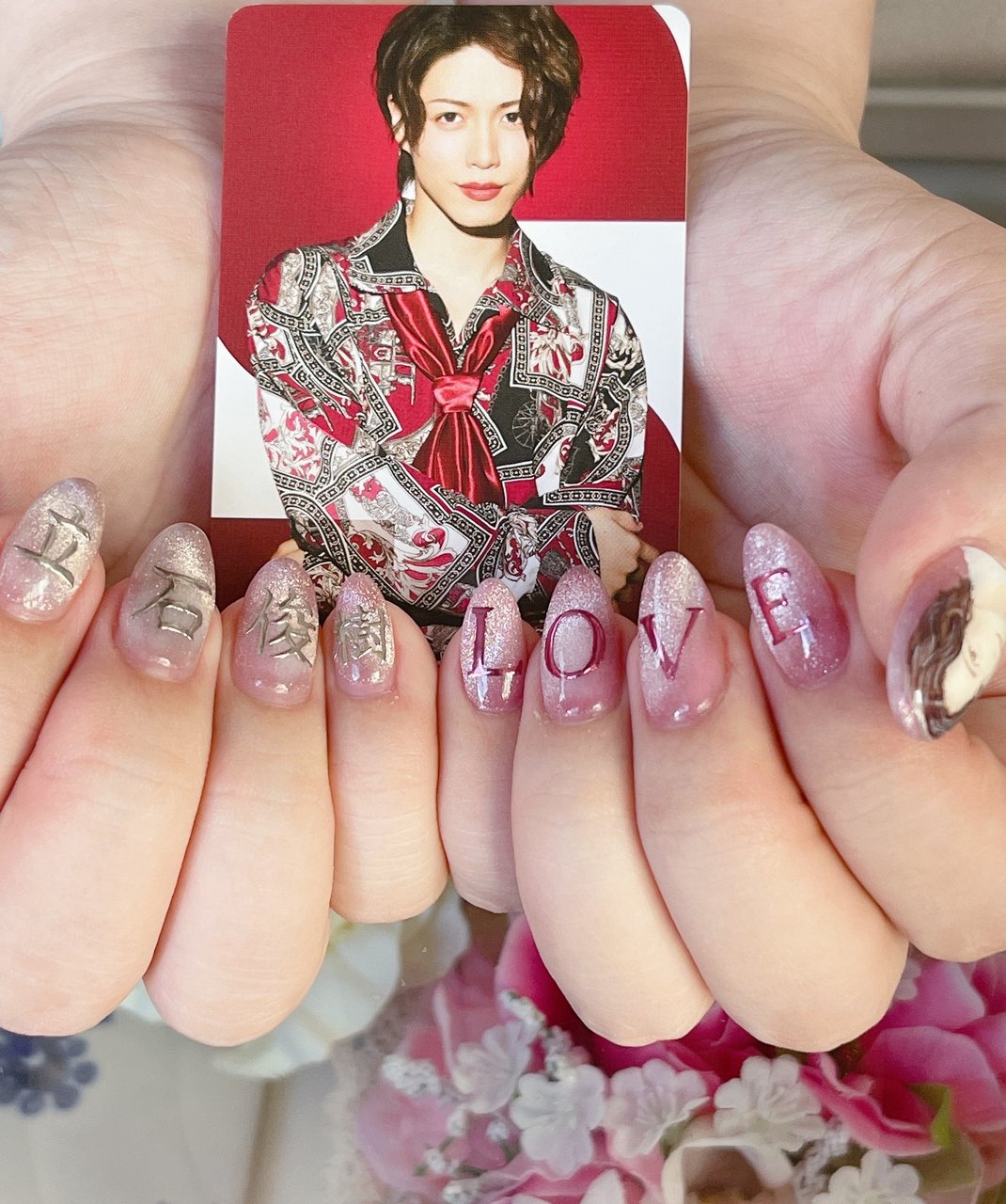 シャンパングラス　ネイルパーツ　痛ネイル　推しネイル ライブ/ハンド/痛ネイル/マグネット/ミディアム - 森川なおみのネイル