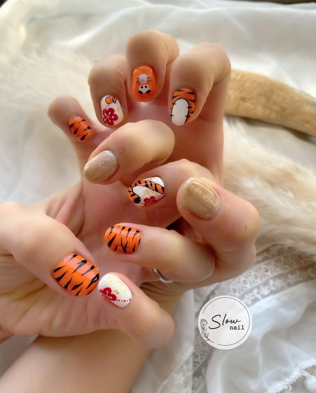 冬 お正月 成人式 ハンド アニマル柄 Slow Nailのネイルデザイン No ネイルブック