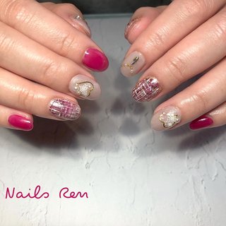 ハートパーツのネイルデザイン ネイルブック