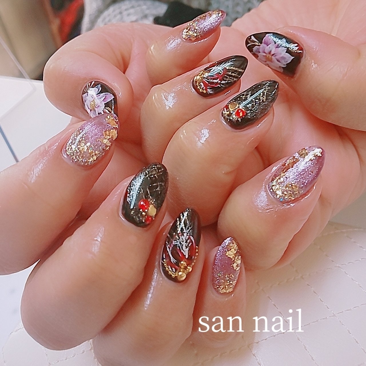 オールシーズン お正月 パーティー 女子会 ハンド San Nailのネイルデザイン No ネイルブック